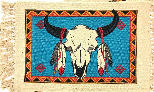 Placemat - Buffalo Skull with Feathers 13" x 19"