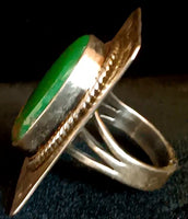 Stamped Oval or Teardrop Turq Sz 6