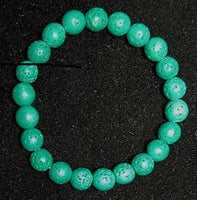 Green Lava Stretch Bracelet - 8mm Round
