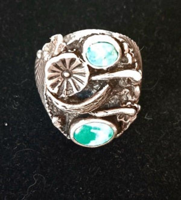 Two Stone Flower Feather - sz 11