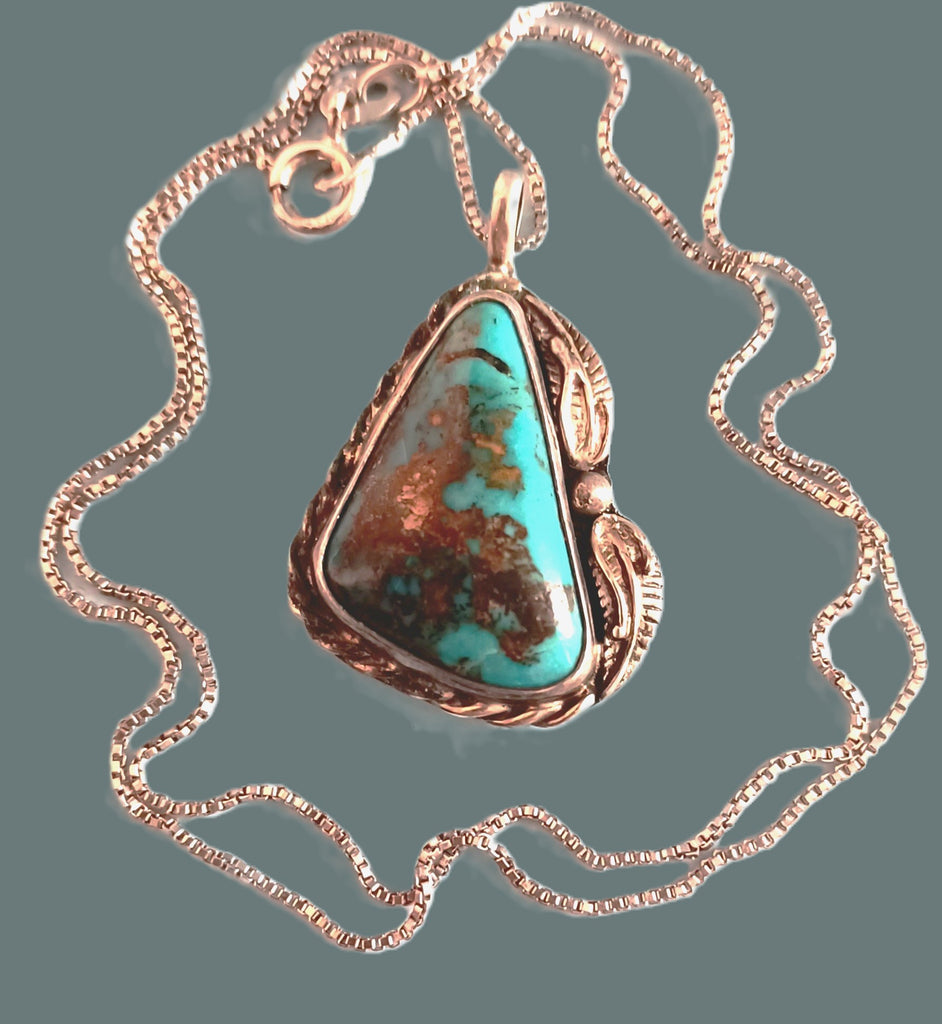 24x16mm Turquoise w/18" Chain