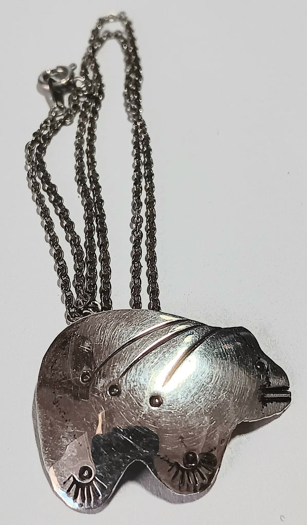 16" SS Stamped Bear Necklace