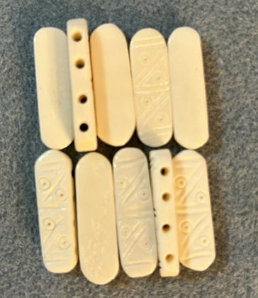 Flat Bone Spacer 4 Hole Wht