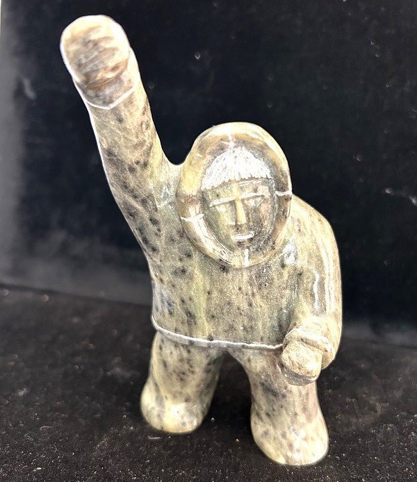 Eskimo Ice Fishing Soapstone