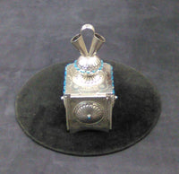 Navajo SS Turquoise Gemstone Wedding Vase Box