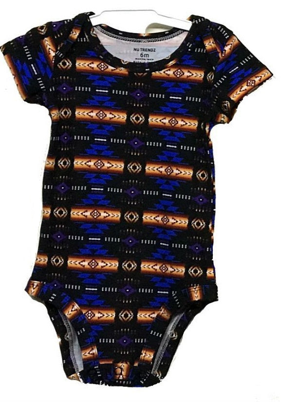 Baby Onesies Southwest Design - Black