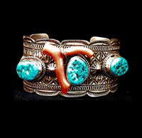 Kingman 3 Turq/Coral Cuff