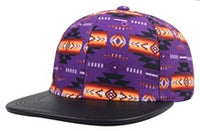 Southwest Style Cap - Fleece Blk bill Purple