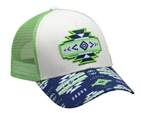 Southwest Style Mesh Cap - Lt Grn Blue