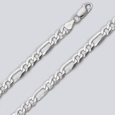 SS 3+1 Flat Figaro Chain 6.6mm 24"