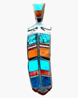 Laz Feather inlay Pendant