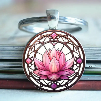 Fashion Lotus Flower Key Ring