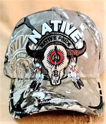 Native Buffalo Skull Cap
