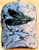 Native Camo Black Feather Cap