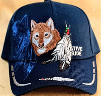 Native Wolf Blue Cap