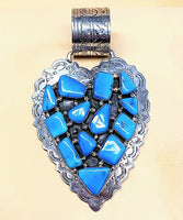13 Turquoise Sterling Silver Heart Pendant