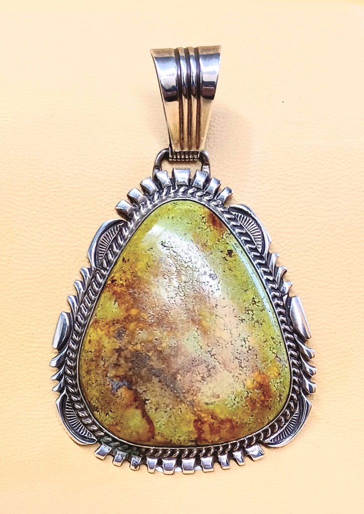 Sterling Silver Green Turquoise Pendant