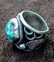 Rough Stone Turquoise ring size-9.75