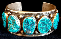 Kingman Turquoise Stamped Cuff