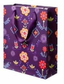 Gift Bag Med - Floral Purple