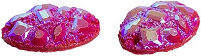 Red Moon Rock Oval AB 18x25mm