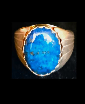 Oval Lapis Men's Ring in Multiple Sizes