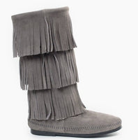 Women's  3Layer Fringe - Med Grey