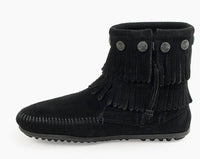 Women's Double Fringe Side Zip - Black