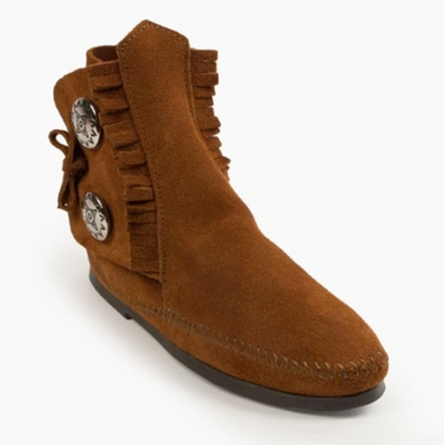 Men's Two Button Hard sole Boot- Brown