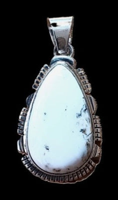 White Buffalo Oval Pendant