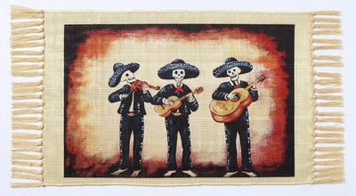 Placemat - 3 Mariachi Skeletons 13" x 19"