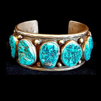 Kingman Turquoise Stamped Cuff