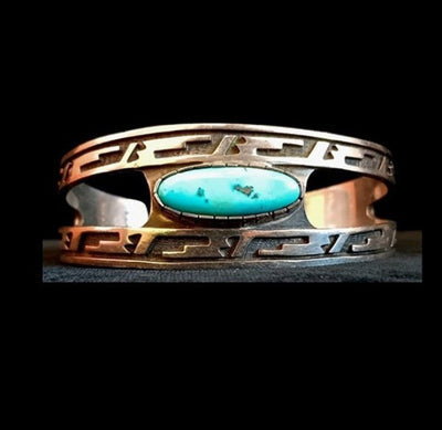 Metric Overlay Turquoise Cuff