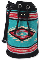 Taos Bucket Bag - Teal/Black Straps