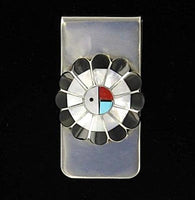 Zuni Sun Face Multi-Stone Inlay Money Clip