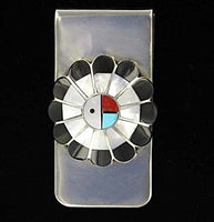 Zuni Sun Face Multi-Stone Inlay Money Clip