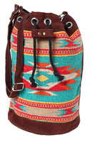 Taos Bucket Bag - Teal/Black Straps