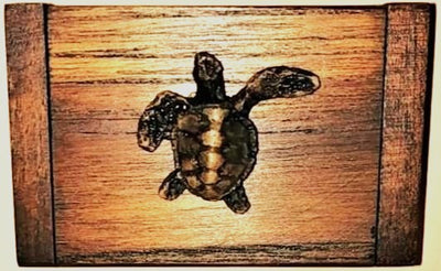 Wood Box, Small- Sea Turtle