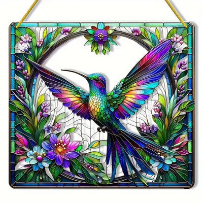 Square Hummingbird Suncatcher