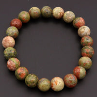 Unakite Stretch Bracelet - 8mm Round