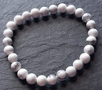 Howlite Stretch Bracelet - 6mm Round