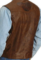 Leather Vest Carved Acorn