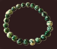 Green Tree Agate Stretch Bracelet - 8mm Round