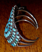 Navajo Silver Petit Point Turquoise Cuff