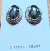 SS Hemitite Oval Studs