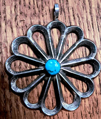 50mm Rd Sandcast Silver/Turquoise