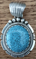 Round Kingman Turquoise Pendant