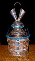 Navajo SS Turquoise Gemstone Wedding Vase Box