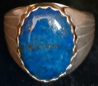 Oval Lapis Men's Ring in Multiple Sizes