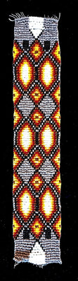 Tribal Regalia Bead Strip Brown 2"x10"